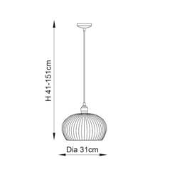 Vogue Sturt Ribbed Adjustable Pendant Light - thumbnail 6