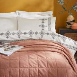 Embroidered Inca 100% Cotton Duvet Cover and Pillowcase Set - thumbnail 2