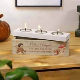 Personalised Autumn Triple Tealight Holder - thumbnail 3