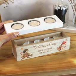 Personalised Autumn Triple Tealight Holder - thumbnail 2