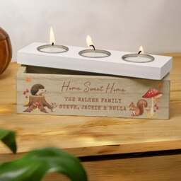Personalised Autumn Triple Tealight Holder - thumbnail 1