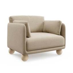 Armitage Chenille Snuggle Chair with Ball Feet - thumbnail 5