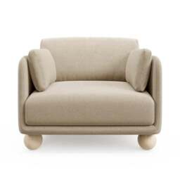 Armitage Chenille Snuggle Chair with Ball Feet - thumbnail 6
