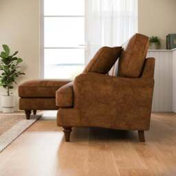 Beatrice II Relaxed Faux Leather Corner Chaise Sofa - thumbnail 3