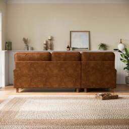 Beatrice II Relaxed Faux Leather Corner Chaise Sofa - thumbnail 2