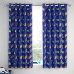 Catherine Lansfield Bright Football Eyelet Curtains - thumbnail 2