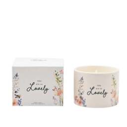 The Cottage Garden Peach Floral Ceramic Candle - thumbnail 2