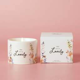 The Cottage Garden Peach Floral Ceramic Candle - thumbnail 1