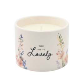 The Cottage Garden Peach Floral Ceramic Candle - thumbnail 3