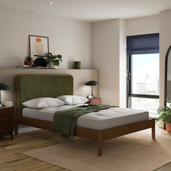 Darla Velvet & Wood Effect Bed Frame - image 1