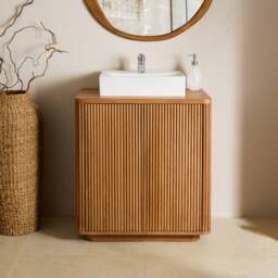 Beau Reeded Vanity, Mango Wood - thumbnail 1