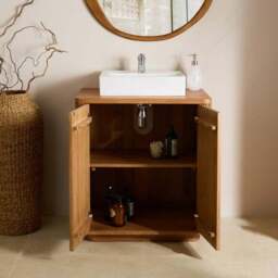 Beau Reeded Vanity, Mango Wood - thumbnail 2