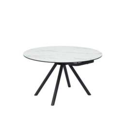 Indus Valley Camden 4-6 Seater Round Extendable Dining Table With 6 Aura Dining Chairs - thumbnail 2