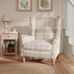 Charnwood Checked Pushback Armchair - thumbnail 1