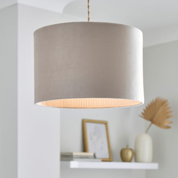 Ticking Stripe Velvet Drum Lamp Shade - image 1