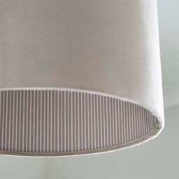Ticking Stripe Velvet Drum Lamp Shade - thumbnail 4