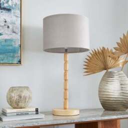 Ticking Stripe Velvet Drum Lamp Shade - thumbnail 3