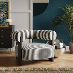 Fallon Woven Stripe Bolster Accent Chair - thumbnail 1