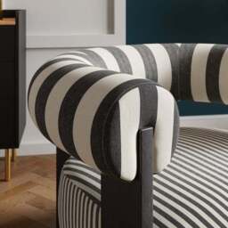 Fallon Woven Stripe Bolster Accent Chair - thumbnail 3