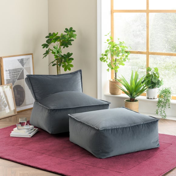 Orson Graphite Footstool Beanbag - image 1