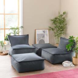 Orson Graphite Footstool Beanbag - thumbnail 6