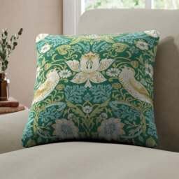William Morris At Home Strawberry Thief Polyester Made To Order Cushion Cover - thumbnail 1