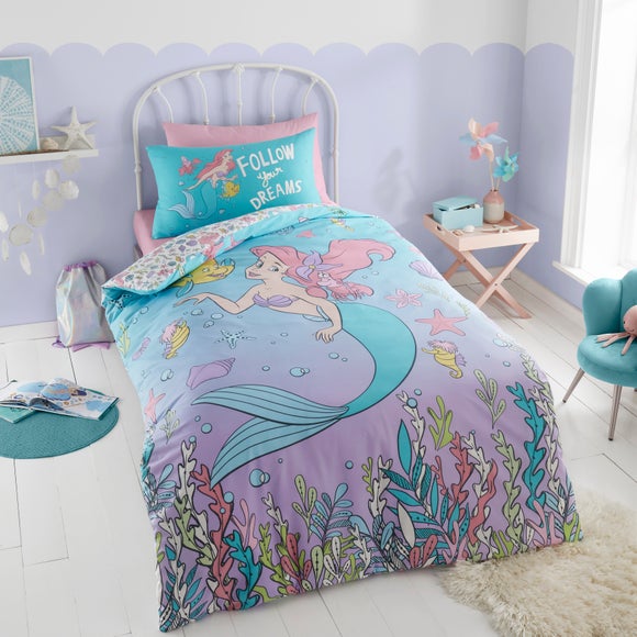 Disney The Little Mermaid Duvet Cover and Pillowcase Set by Dunelm