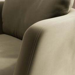 Tova Velvet Swivel Chair with Light Burl Wood Effect Base - thumbnail 3