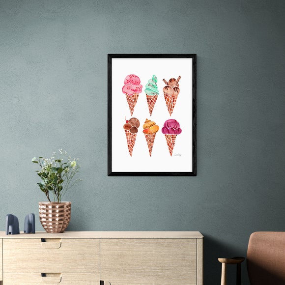 East End Prints Rainbow Ice Cream Cones Print - image 1