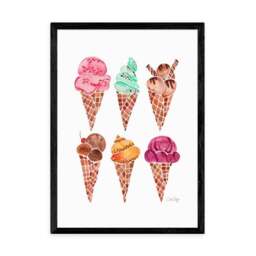East End Prints Rainbow Ice Cream Cones Print - thumbnail 2