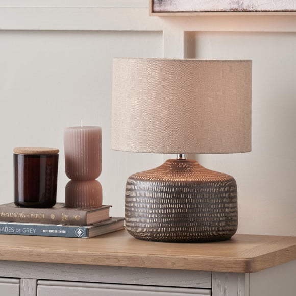 Pacific Lifestyle Kai Textured Round Table Lamp - image 1