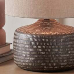 Pacific Lifestyle Kai Textured Round Table Lamp - thumbnail 2