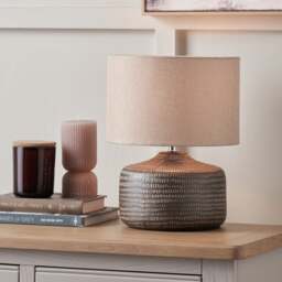 Pacific Lifestyle Kai Textured Round Table Lamp - thumbnail 1