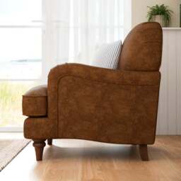 Beatrice II Relaxed Faux Leather Armchair - thumbnail 3