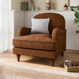 Beatrice II Relaxed Faux Leather Armchair - thumbnail 1