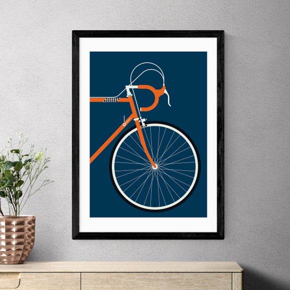 East End Prints Orange Coloured Race Bike Print by Bo Lundberg - image 1