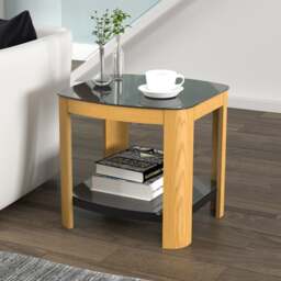 Affinity Real Curved Side Table, Wood - thumbnail 1