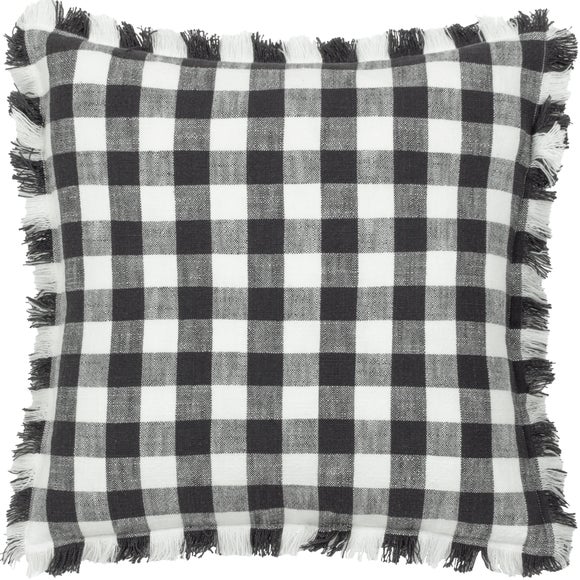 Yard Barton Check Cotton Square Cushion - image 1