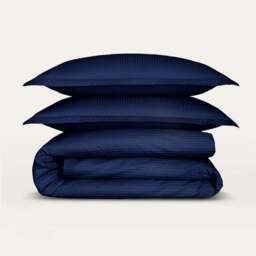 Hotel Cotton Stripe 400 Thread Count Duvet Cover & Pillowcase Set - thumbnail 5