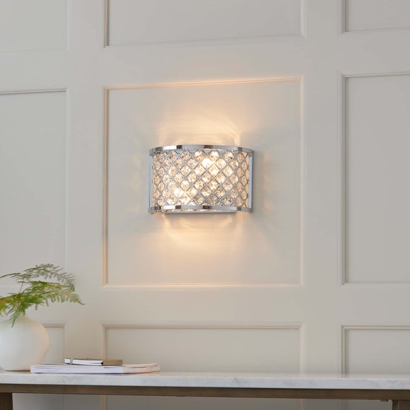 Vogue Hudson 2 Light Crystal Wall Light - image 1