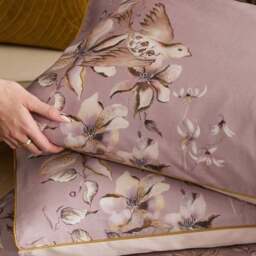 Floella Viola 100% Cotton Duvet Cover and Pillowcase Set - thumbnail 4
