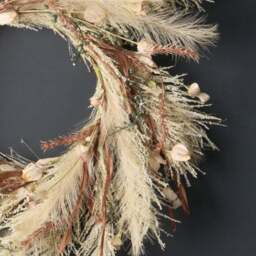 Artificial Faux Pampas Neutrals Wreath - thumbnail 2