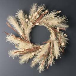 Artificial Faux Pampas Neutrals Wreath - thumbnail 1