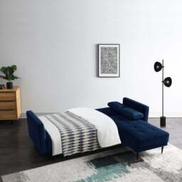 Selma Velvet Corner Double Sofa Bed - thumbnail 3