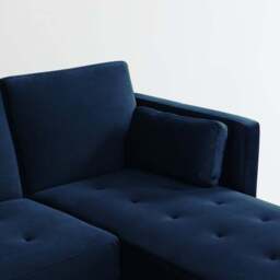 Selma Velvet Corner Double Sofa Bed - thumbnail 4