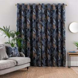Leaf Jacquard Eyelet Curtains - thumbnail 4