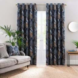 Leaf Jacquard Eyelet Curtains - thumbnail 2
