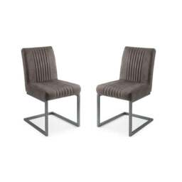 Brooklyn Set Of 2 Dining Chairs, Suede - thumbnail 2