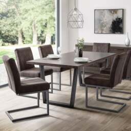 Brooklyn Set Of 2 Dining Chairs, Suede - thumbnail 1