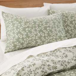 Bianca Shadow Leaves 200 Thread Count 100% Cotton Duvet Cover & Pillowcase Set - thumbnail 2